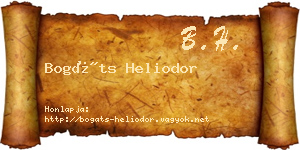 Bogáts Heliodor névjegykártya